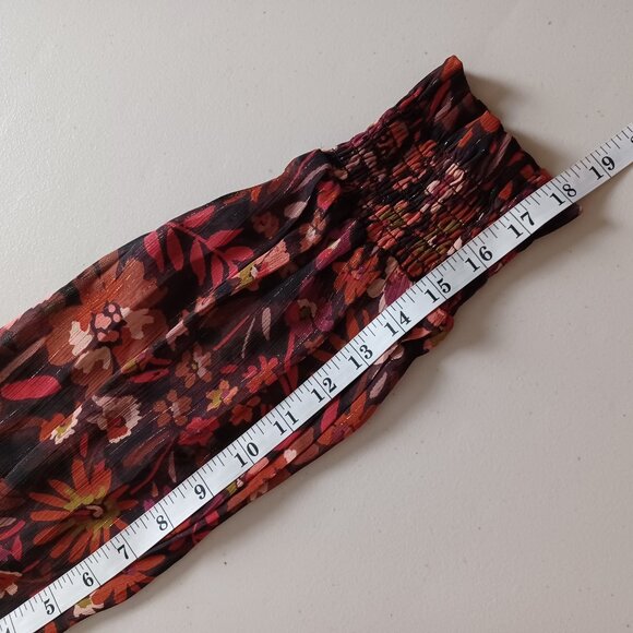 Aqua Metallic Floral Print Tiered Mini Dress - Picture 14 of 16